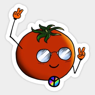 Hippie Tomato with Sunglasses Sticker